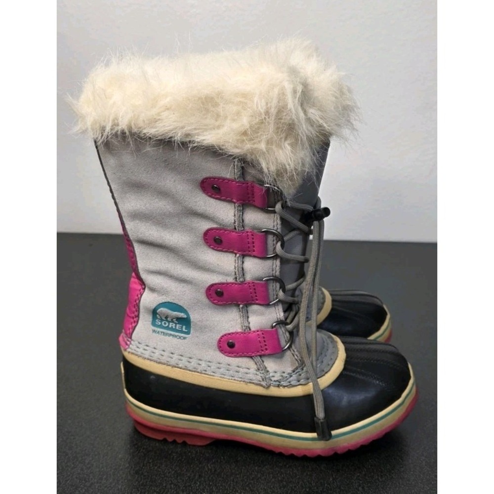 Sorel Boots 2 Gray Pink Joan of Arctic Duck Winter Snow Waterproof Insulated